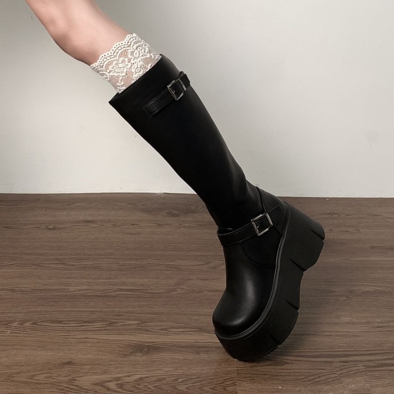 Clássico preto botas femininas - Leather Classic Strap avaliação e preço